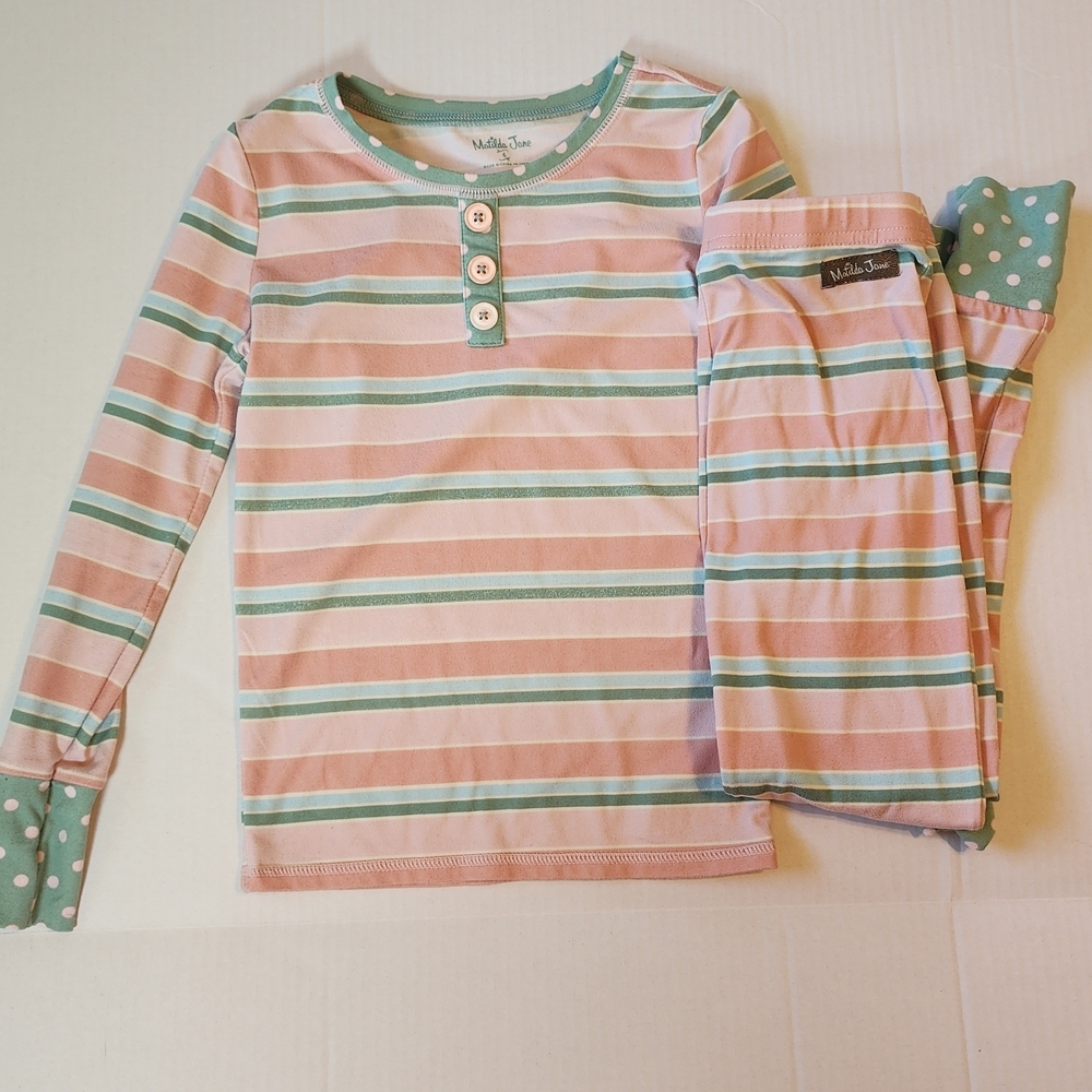 Matilda Jane Striped Pajama Set with‎ Polka Dot Accents